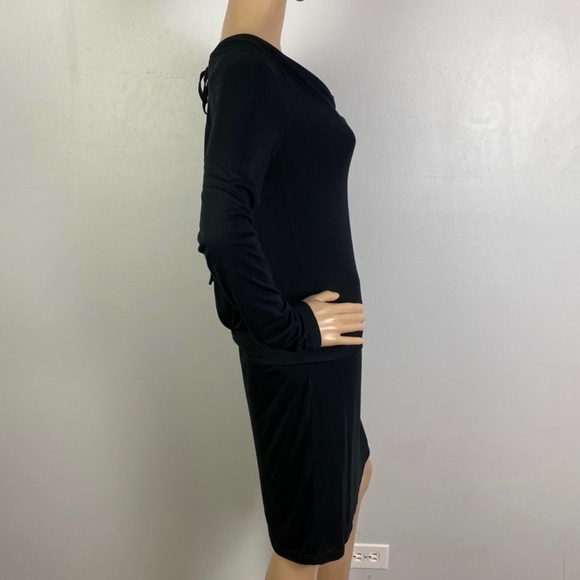 NEW HAUTE HIPPIE BLACK LONG SLEEVE OPEN BACK MINI DRESS - Picture 5 of 7